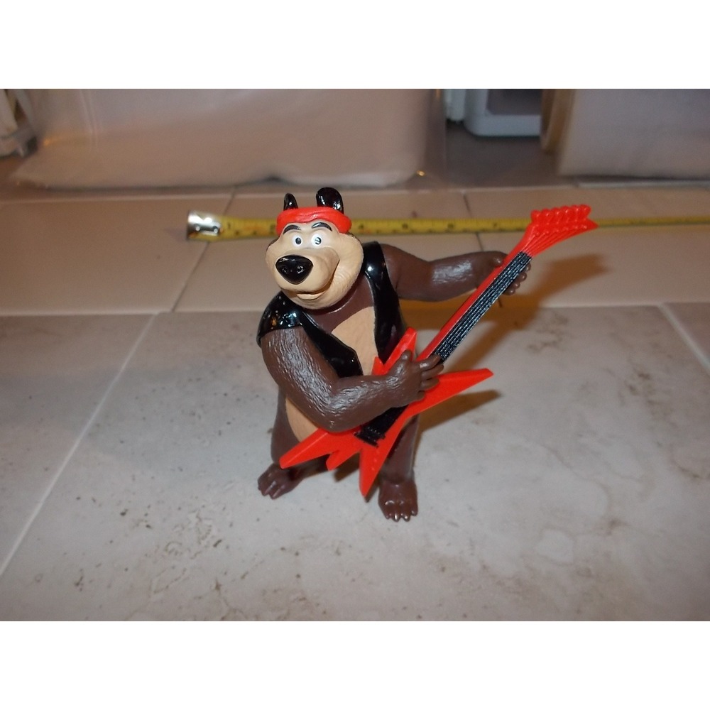 Masha and the Bear Rockstar PVC Figure Hanna-Barbera Red Guitar 3.5 "